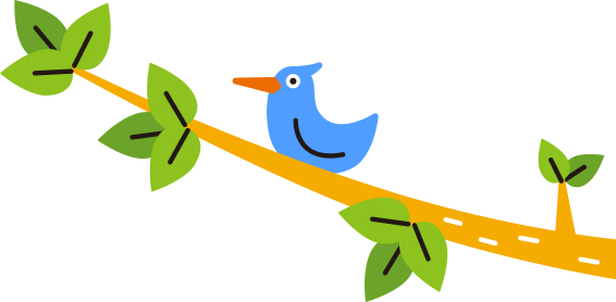 木の枝と鳥のイラスト