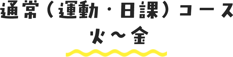 通常（運動・日課）コース（火曜日～金曜日）